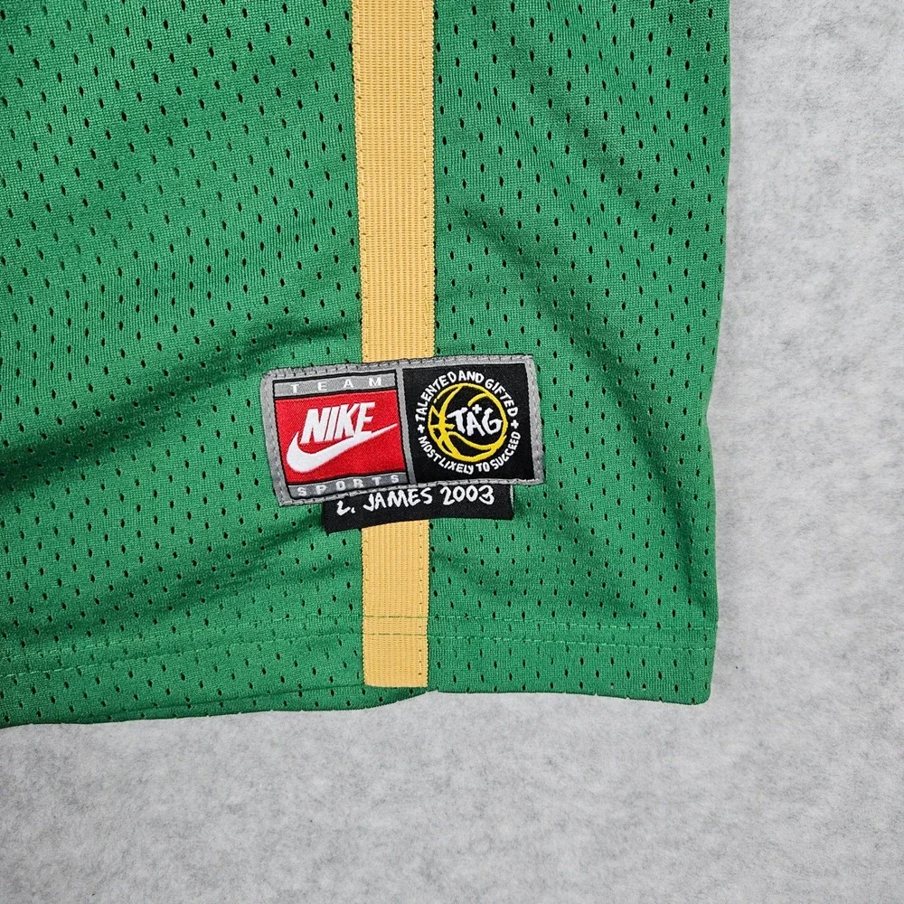 Nike Mens XL Green Basketball Jersey LeBron James 2003 Irish SVSM High School